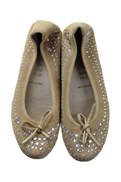 A Beige Flats from TWINSET in size 7Y for girl. (Back View)