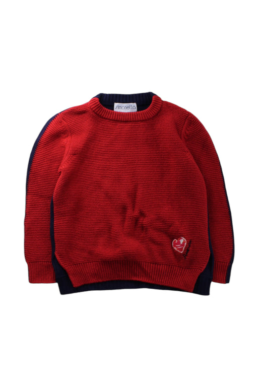 A Red Knit Sweaters from Simonetta in size 6T for girl. (Front View)