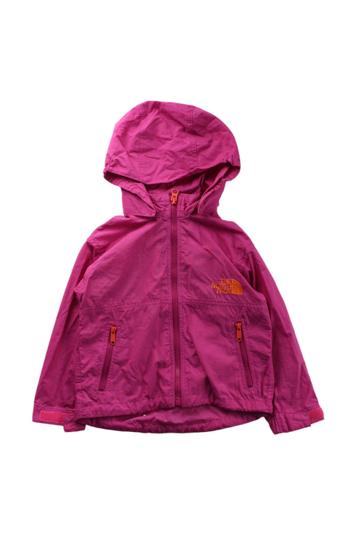 A Pink Rain Jackets from The North Face in size 18-24M for neutral. (Front View)