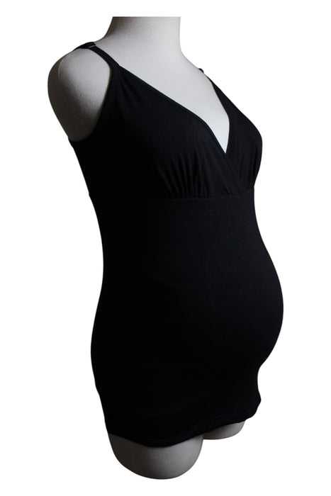 A Black Sleeveless Tops from Mayarya in size XS for maternity. (Front View)