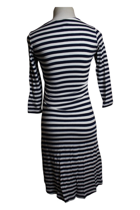 A Navy Long Sleeve Dresses from Seraphine in size S for maternity. (Back View)