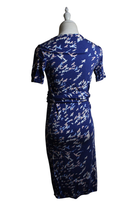 A Blue Short Sleeve Dresses from Mayarya in size XS for maternity. (Back View)