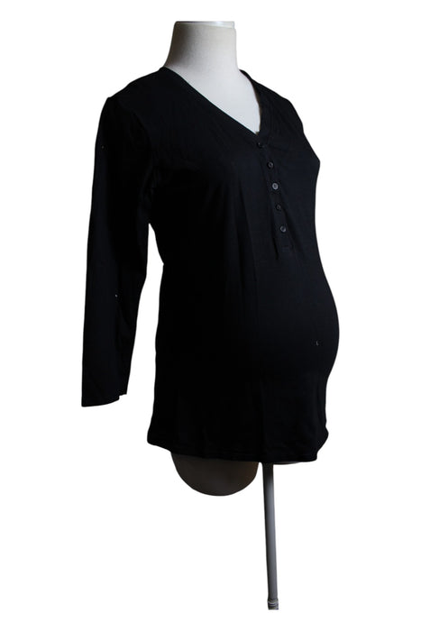 A Black Long Sleeve Shirts from Hotmilk in size S for maternity. (Front View)