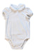 A White Short Sleeve Bodysuits from Nicholas & Bears in size 3-6M for girl. (Front View)