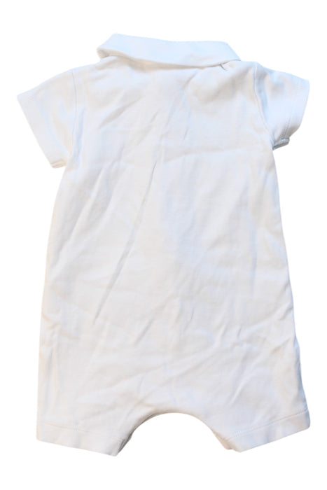 A White Short Sleeve Rompers from The Little White Company in size 0-3M for boy. (Back View)