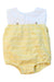 A White Sleeveless Rompers from Laranjinha in size 6-12M for boy. (Back View)