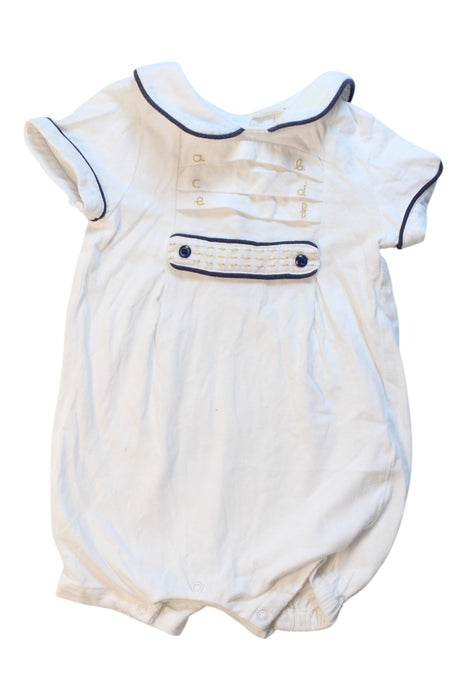 A White Short Sleeve Rompers from Dave & Bella in size 3-6M for boy. (Front View)