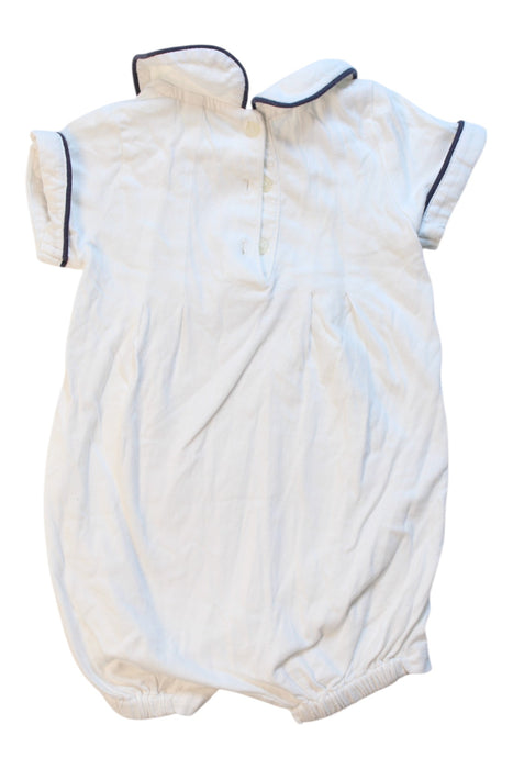 A White Short Sleeve Rompers from Dave & Bella in size 3-6M for boy. (Back View)