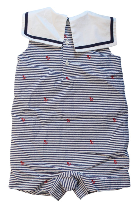 A Navy Sleeveless Rompers from Ralph Lauren in size 6-12M for boy. (Back View)