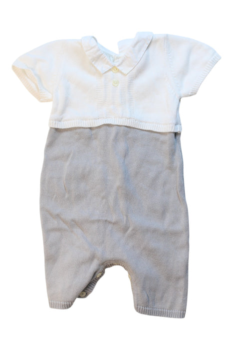 A White Short Sleeve Rompers from Emile et Rose in size 3-6M for boy. (Front View)