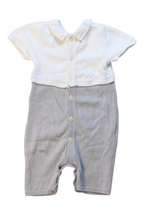 A White Short Sleeve Rompers from Emile et Rose in size 3-6M for boy. (Back View)