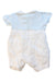 A Blue Short Sleeve Rompers from Chickeeduck in size 3-6M for girl. (Back View)