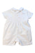 A White Short Sleeve Rompers from Sarah Louise in size 3-6M for girl. (Back View)