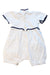 A White Short Sleeve Rompers from Emile et Rose in size 3-6M for boy. (Back View)