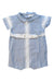 A Blue Short Sleeve Rompers from Laranjinha in size 3-6M for boy. (Front View)