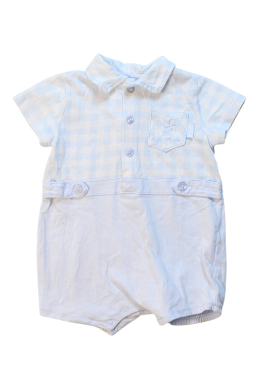A Blue Short Sleeve Rompers from Tutto Piccolo in size 6-12M for boy. (Front View)