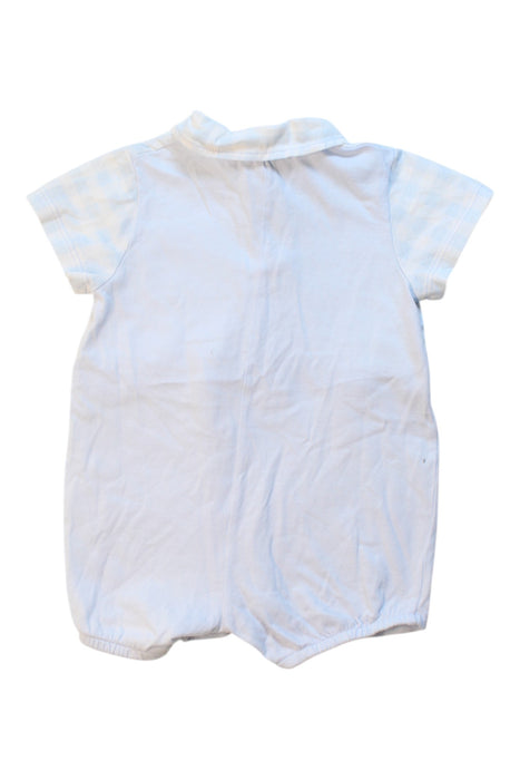 A Blue Short Sleeve Rompers from Tutto Piccolo in size 6-12M for boy. (Back View)
