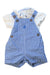 A Blue Overall Sets from Jojo Maman Bébé in size 3-6M for boy. (Front View)