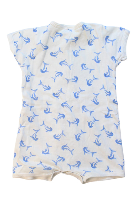 A White Short Sleeve Rompers from Petit Bateau in size 0-3M for boy. (Back View)