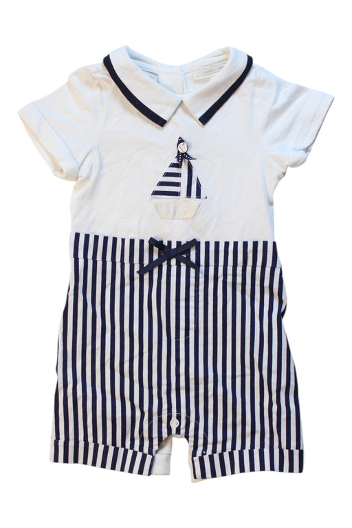 A White Short Sleeve Rompers from Nicholas & Bears in size 3-6M for boy. (Front View)