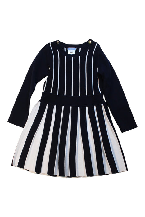 A Navy Long Sleeve Dresses from Jacadi in size 6T for girl. (Front View)