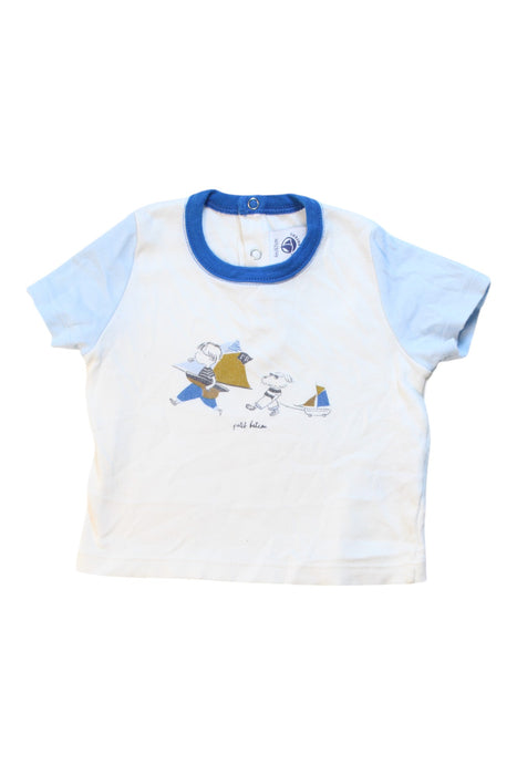 A White Short Sleeve T Shirts from Petit Bateau in size 3-6M for boy. (Front View)