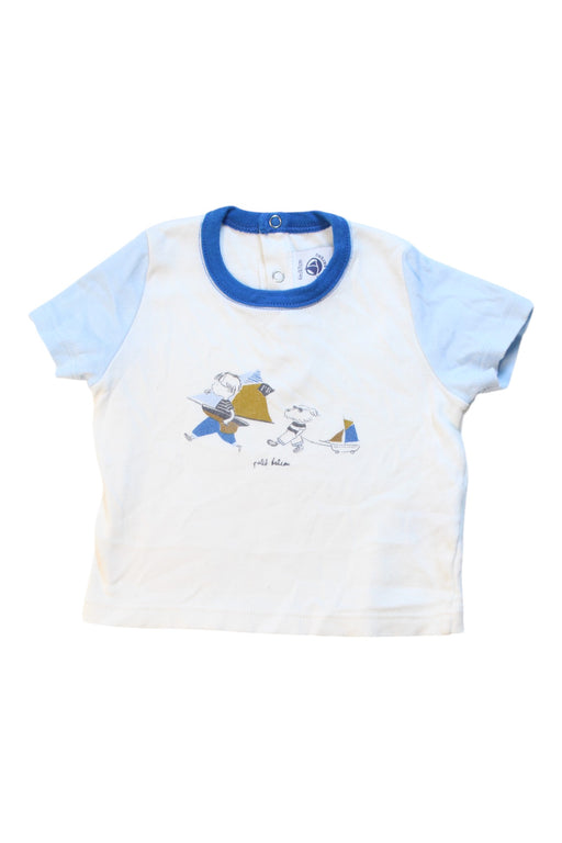 A White Short Sleeve T Shirts from Petit Bateau in size 3-6M for boy. (Front View)
