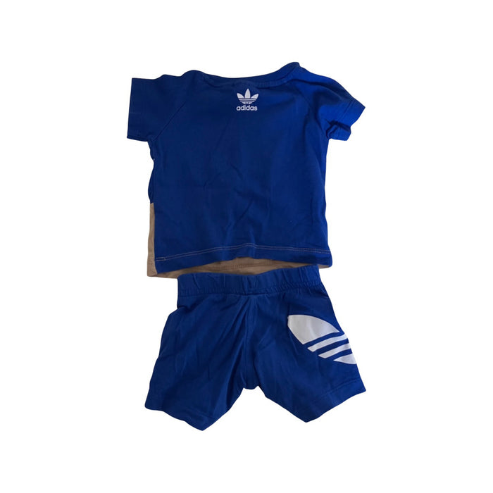 A Blue Shorts Sets from Adidas in size 0-3M for boy. (Back View)