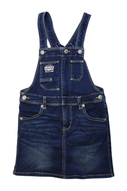 A Blue Overall Dresses from Levi's in size 6T for girl. (Front View)