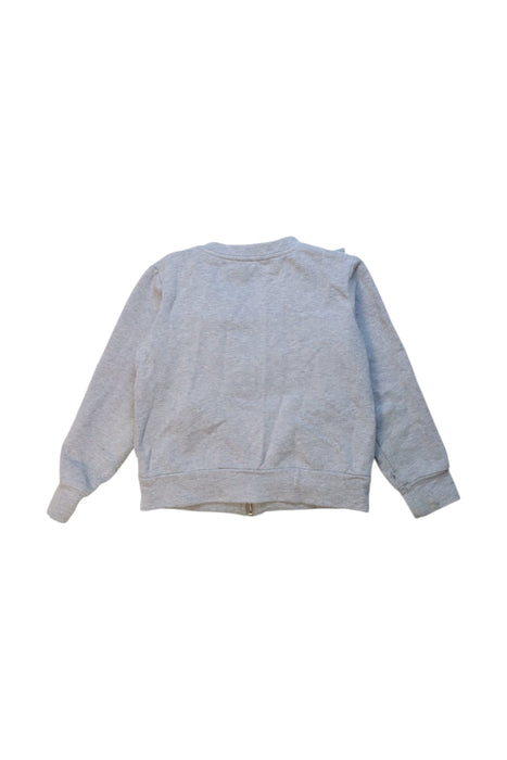 A Grey Zippered Sweatshirts from Jacadi in size 6T for girl. (Back View)