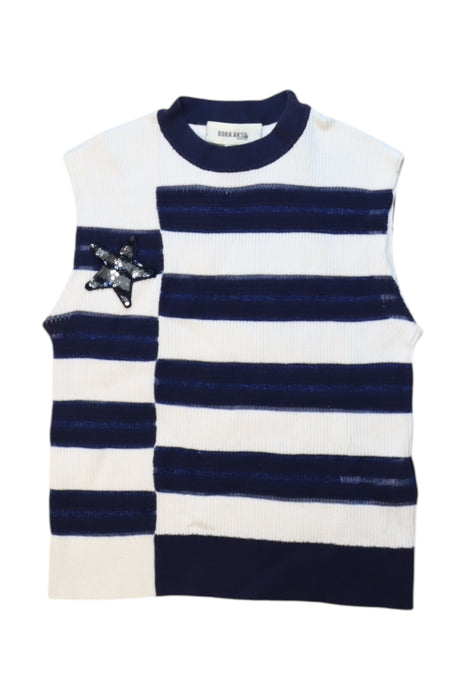 A Navy Sleeveless Tops from Bora Aksu in size 6T for girl. (Front View)