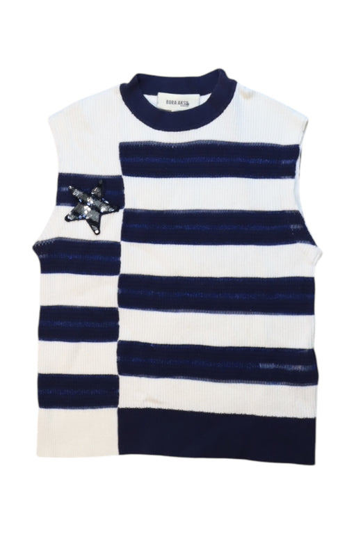 A Navy Sleeveless Tops from Bora Aksu in size 6T for girl. (Front View)