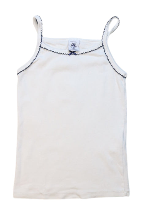 A White Sleeveless Tops from Petit Bateau in size 6T for girl. (Front View)
