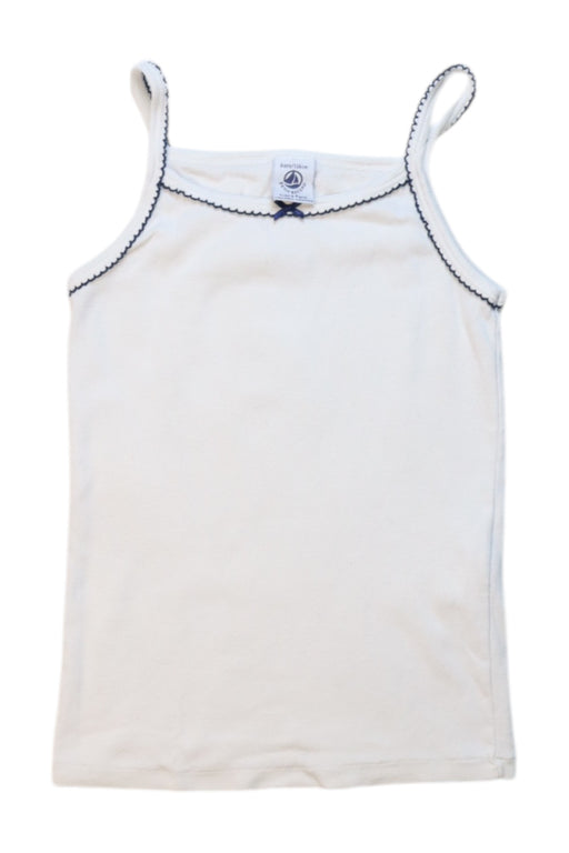 A White Sleeveless Tops from Petit Bateau in size 6T for girl. (Front View)