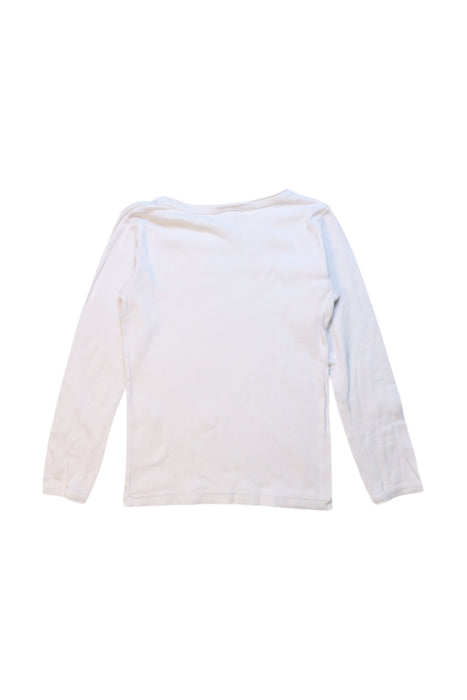 A White Long Sleeve T Shirts from Petit Bateau in size 6T for girl. (Back View)