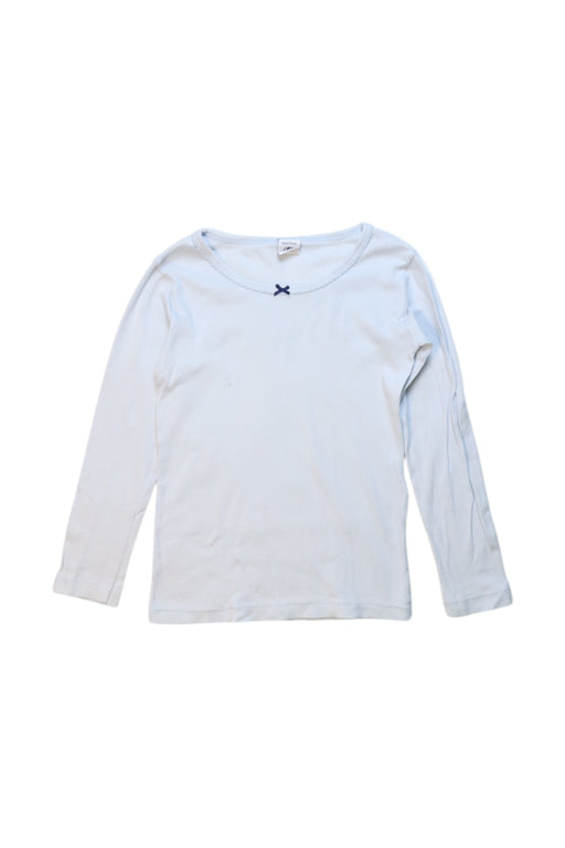 A White Long Sleeve Tops from Petit Bateau in size 6T for girl. (Front View)
