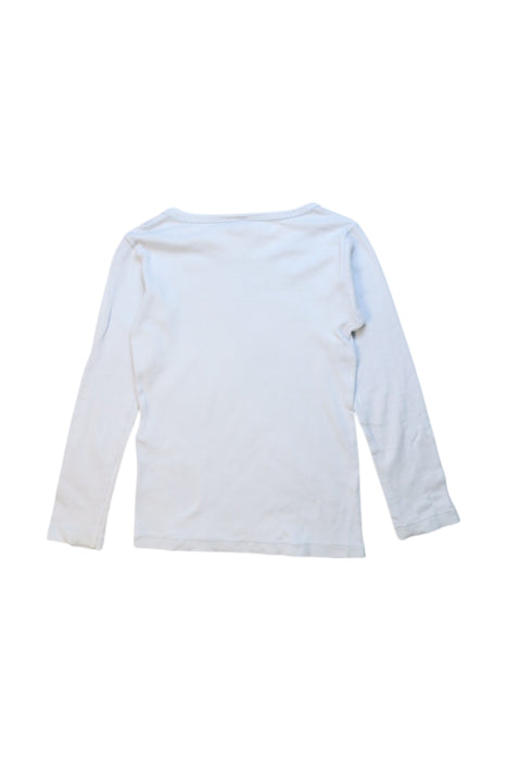 A White Long Sleeve Tops from Petit Bateau in size 6T for girl. (Back View)