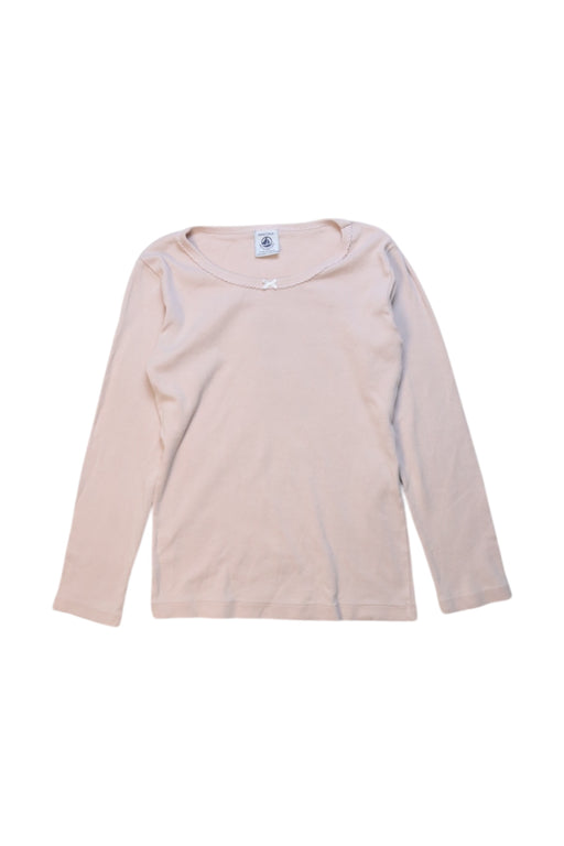 A Ivory Long Sleeve Tops from Petit Bateau in size 6T for girl. (Front View)