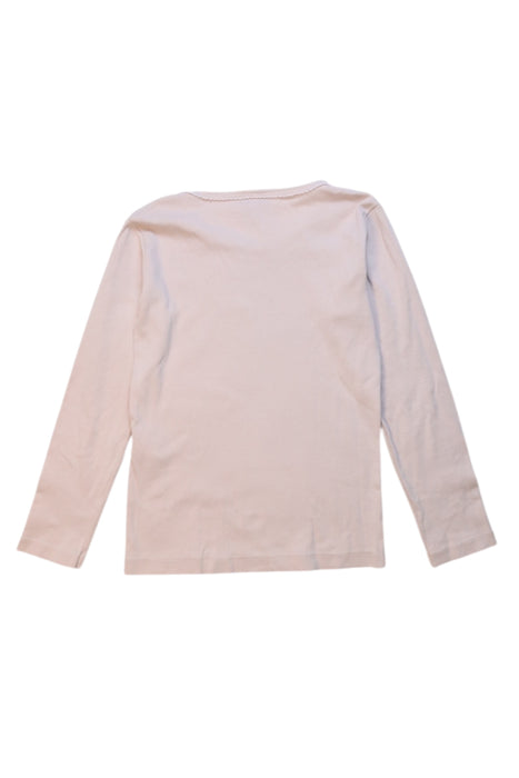 A Ivory Long Sleeve Tops from Petit Bateau in size 6T for girl. (Back View)