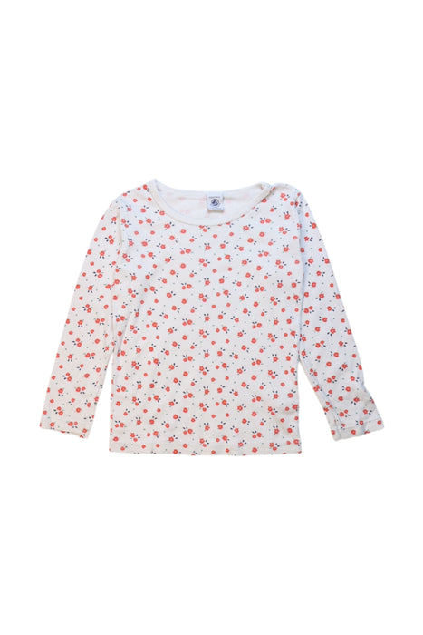 A White Long Sleeve Tops from Petit Bateau in size 6T for girl. (Front View)