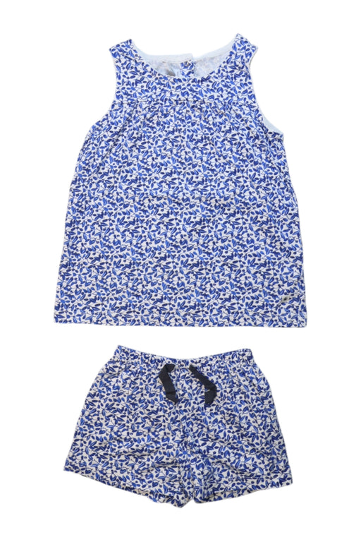 A Blue Shorts Sets from Petit Bateau in size 6T for girl. (Front View)