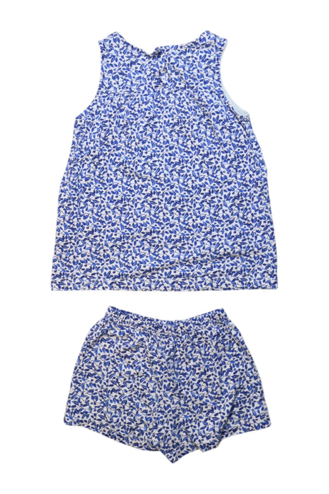 A Blue Shorts Sets from Petit Bateau in size 6T for girl. (Back View)