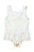 A White Swimsuits from Petit Main in size 12-18M for girl. (Front View)