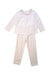 A White Pyjama Sets from Cyrillus in size 6T for girl. (Front View)