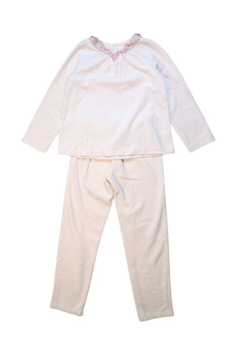 A White Pyjama Sets from Cyrillus in size 6T for girl. (Back View)