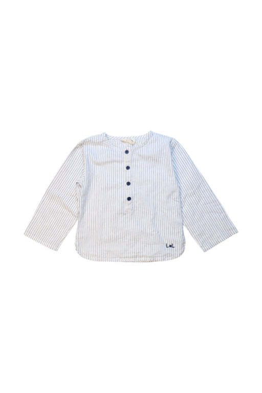 A White Long Sleeve Tops from Louis Louise in size 2T for girl. (Front View)