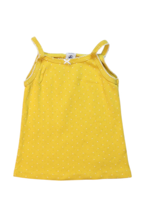A Yellow Sleeveless Tops from Petit Bateau in size 3T for girl. (Front View)