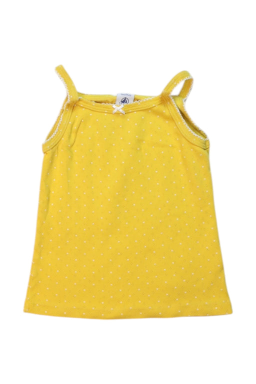 A Yellow Sleeveless Tops from Petit Bateau in size 3T for girl. (Front View)