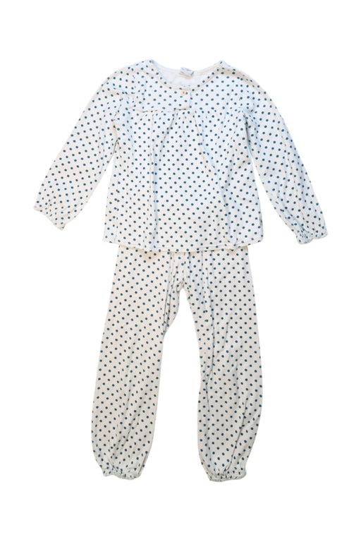 A White Pyjama Sets from Petit Bateau in size 4T for girl. (Front View)