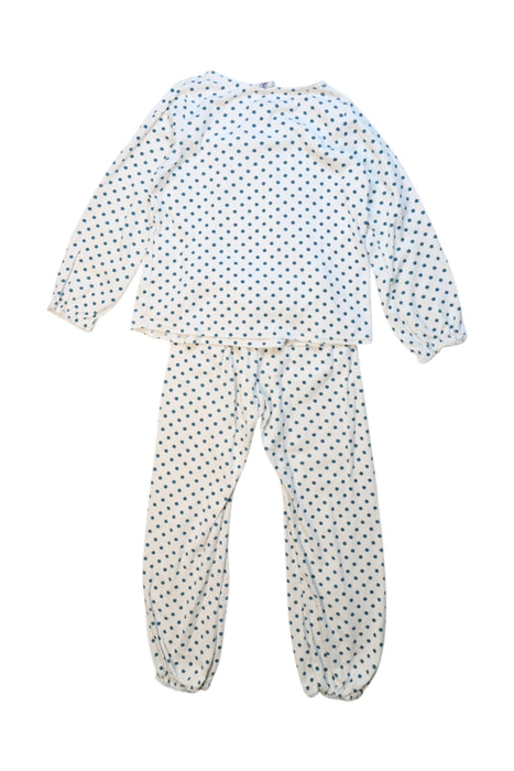 A White Pyjama Sets from Petit Bateau in size 4T for girl. (Back View)